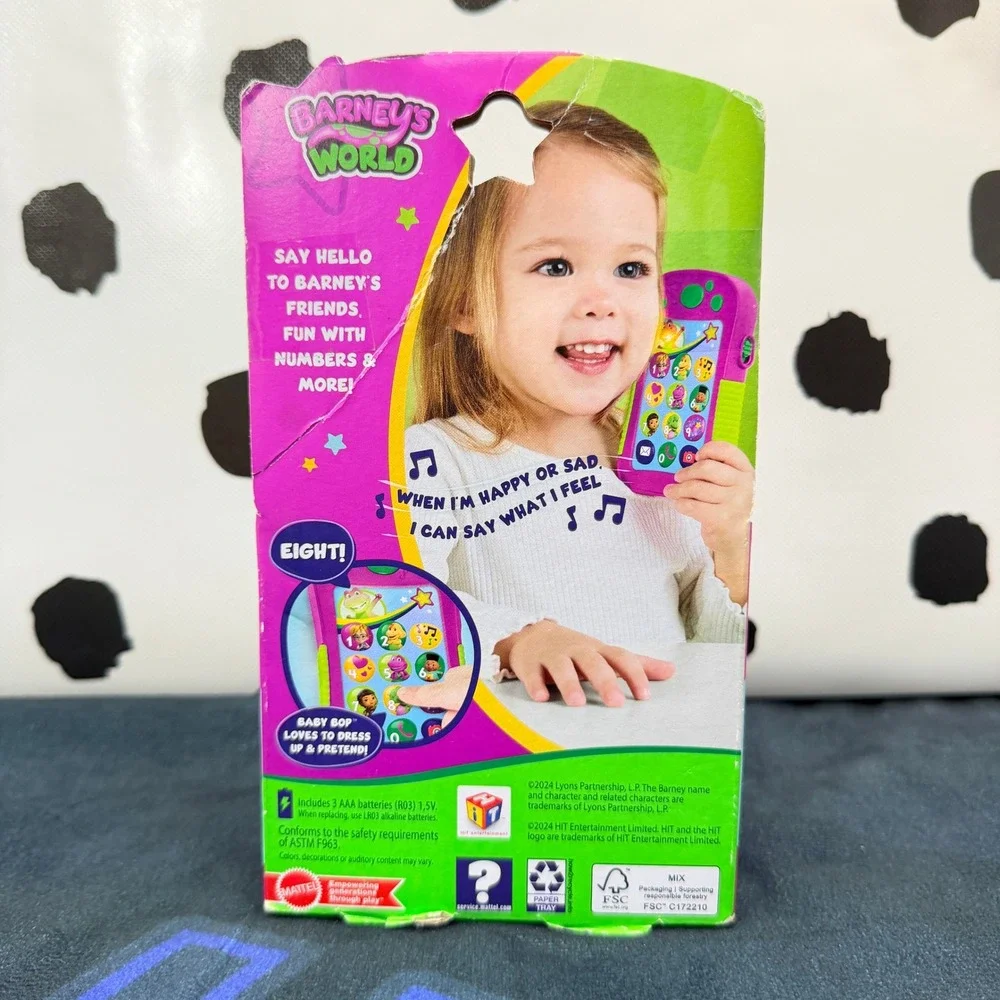 Fisher Price Barneys World Hey Barney Phone Toddler Musical Light Up Mattel NIB